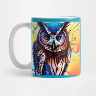 Graphic Novel Comic Book Art Style Owl Mug